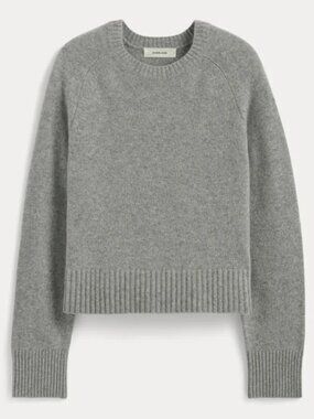 NWT Everlane The Boxy Crew in Cashmere Light Heather Grey Women's Size Medium